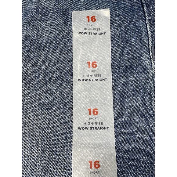 New-Old Navy Blue High-Rise Wow Straight Jeans Women’s Size 16 Short - Picture 3 of 8